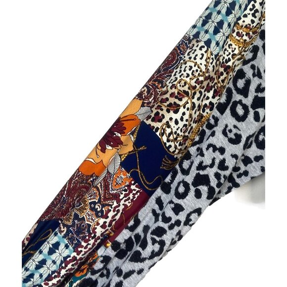 Adora Long Sleeve Top Blouse Cheetah Floral Print Size S Balloon Sleeve Boutique - Picture 2 of 10